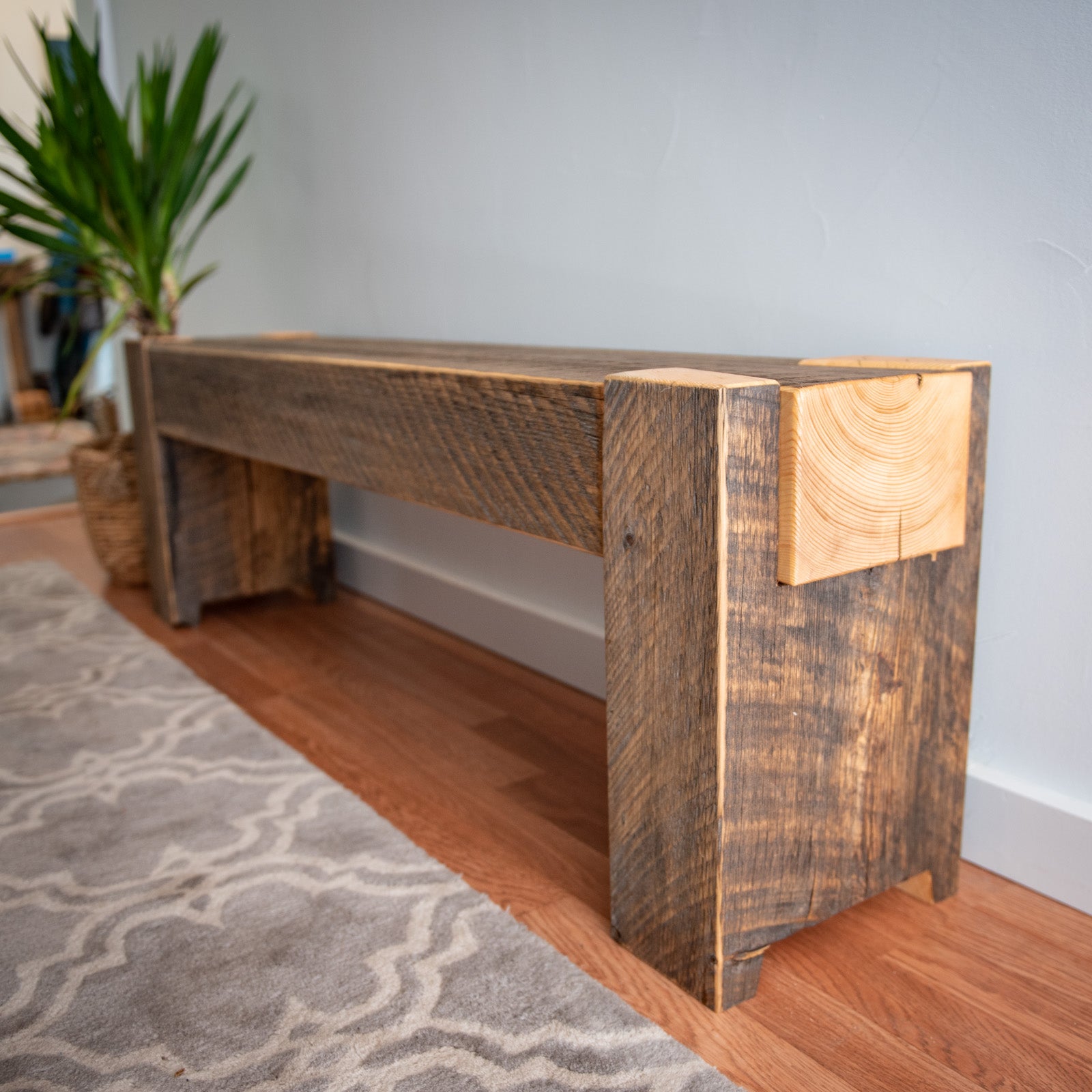 Beam Bench - Dovetail from reclaimed spruce