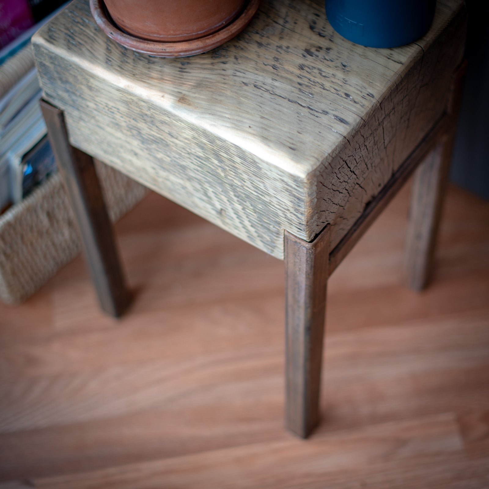 Accent Table - reclaimed wood and metal